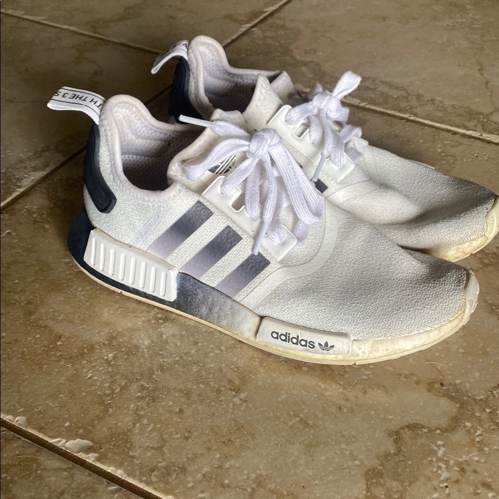 Adidas White and Black Athletic Shoes with Boost Cushioning